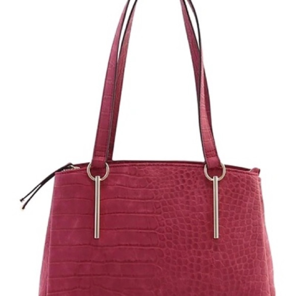 269- Alfani NWT Moiira Dome Satchel In Merlot Croc